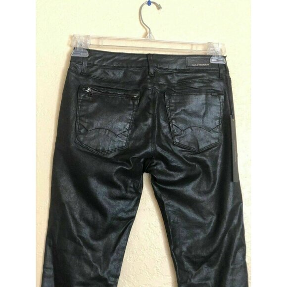 Cult of Individuality x Nasty Gal Black Zen Moto Denim Pants Women’s Size 26 - Picture 8 of 12